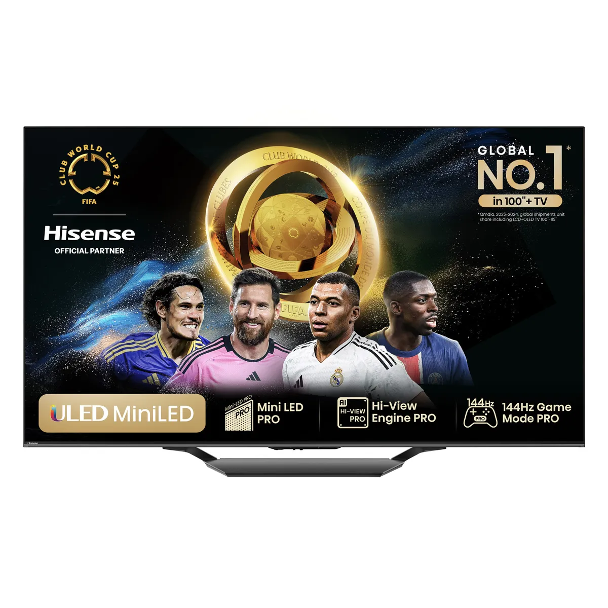 Hisense Mini-LED ULED TV 55" 55U7NQ, 4K Ultra HD, VIDAA OS Smart TV, Full Array Local Dimming, Hi-View Engine PRO, 144Hz Game Mode Pro, Quantum Dot Colour