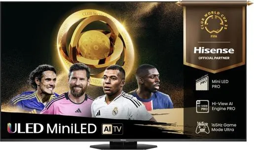 Hisense MiniLED TV 75" 75U8Q, 4K Ultra HD, VIDAA OS Smart TV, Mini-LED PRO, Hi-View AI Engine PRO, 165Hz, 4.1.2 Višekanalni Surround Zvuk