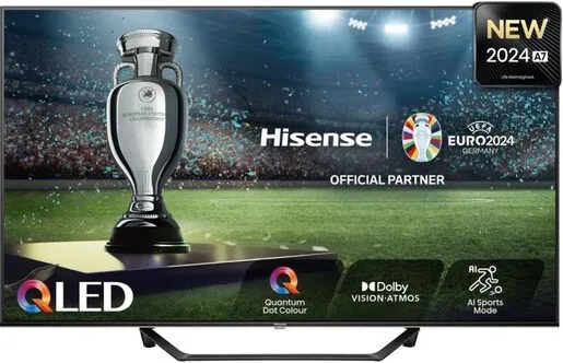 Hisense QLED TV 65" 65A7NQ, 4K Ultra HD, VIDAA OS Smart TV, Quantum Dot Colour, Dolby Vision-Atmos, Direct Full Array, 4K AI Upscaler, Pixel Tuning