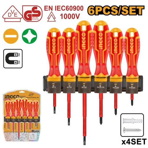 INGCO 6-delni set izolovanih odvijača INDUSTRIAL HKISD0608
