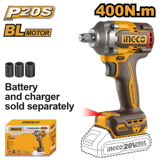 INGCO Aku udarni odvijač 1/2" 400NM SOLO SUPER CIWLI20401
