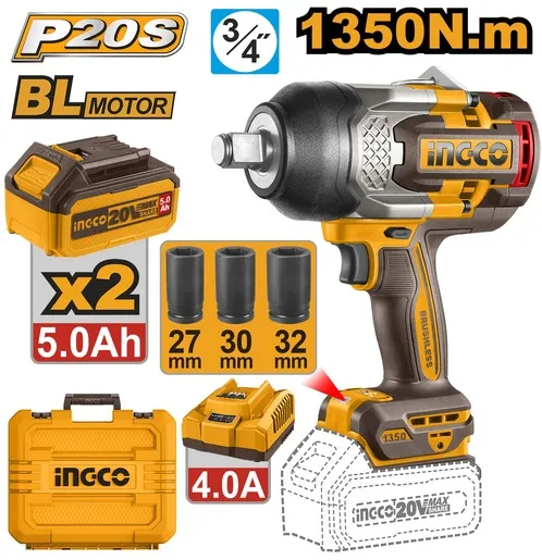 INGCO Aku udarni odvijač 3/4" 1350NM SUPER CIWLI20135E