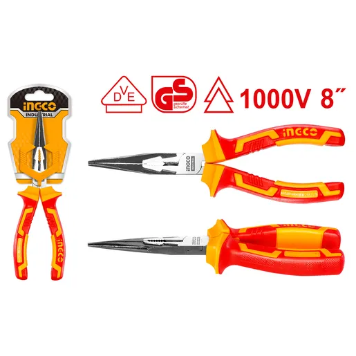 INGCO Izolovana špic klešta 200mm INDUSTRIAL HILNP28208