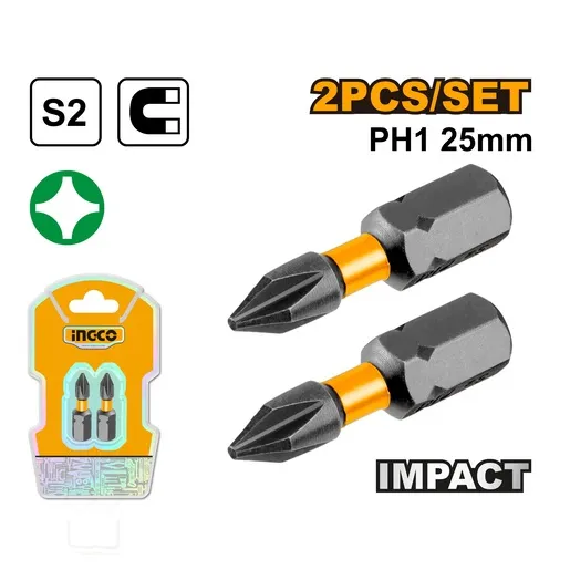 INGCO Odvijački udarni bit PH1 25mm 2/1 SDBIM71PH125