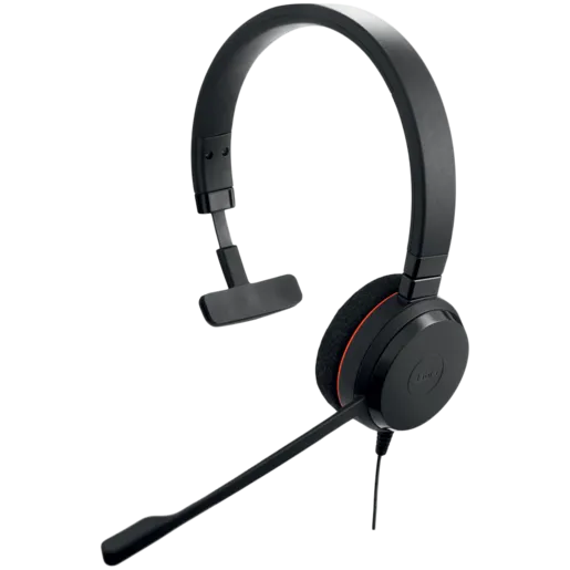 JABRA EVOLVE 20 MS Mono USB Headband, Noise cancelling,USB connector, with mute-button and volume control on the cord, with foam ear cushion, Microsoft optimized
