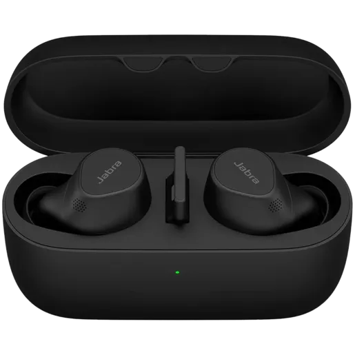JABRA EVOLVE2 Buds UC, Cradle USB-A UC, Link 380 BT adapter USB-A UC, 30  cm USB-C to USB-A cable, Ear gels, warranty