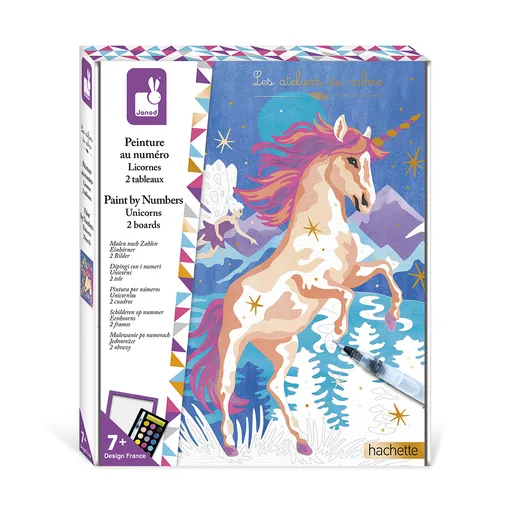 Janod Bojanka unicorns po brojevima sa vodenim bojama J07985