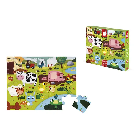 Janod Tactile  slagalica - zivotinje sa farme - 20 kom J02772
