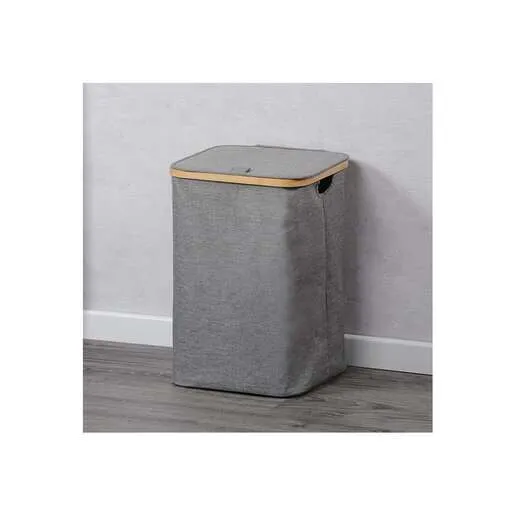 KESPER KSP19599 KORPA ZA PRLJAVI VEŠ SA BAMBUS OKVIROM SIVA 50cm