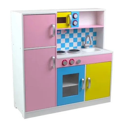 KINDER HOME Dečija kuhinja, drvena igračka za igranje uloga sa šarenim dizajnom TF-5251