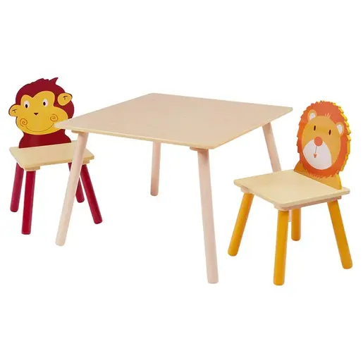 KINDER HOME Dečiji drveni sto sa 2 stolice šareni TF3868-2