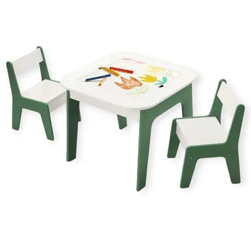 KINDER HOME Dečiji sto sa stolicama 4 u 1 ,2 vrha,tabla i vrh za slaganje LEGO konstrukotora TF-6808