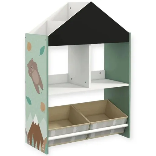 KINDER HOME Ormar za igračke i knjige, crna tabla za pisanje TF-6806