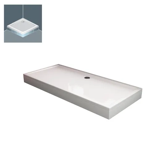 Kolpa San Flamenco White 80x140X4 tuš kada četvrtasta ugradna od sanitarnog akrila sa odlivom Ă90mm 572200