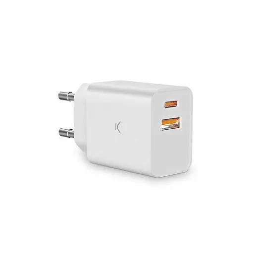 KSIX BXCDC30D, 30W Dual Usb A+Usb C, White Punjač