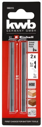 Kwb Set nožića za renda TC 5.5x82x1.1, Pribor za rende TC-PL 750, TE-PL 900, TE-PL 18/82 Li-Solo