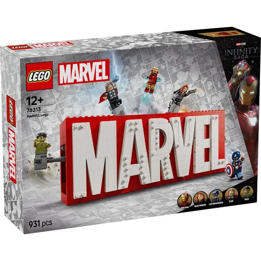 LEGO MARVEL logo i mini-figure 76313