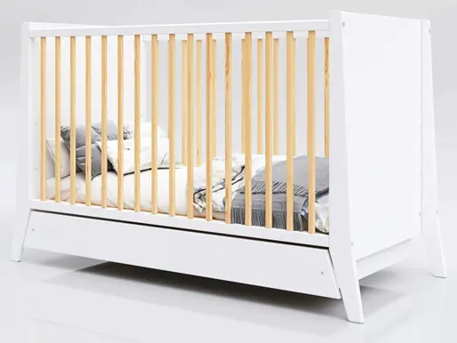 Lettino Cosmo 120X60 White Pine + Fioka