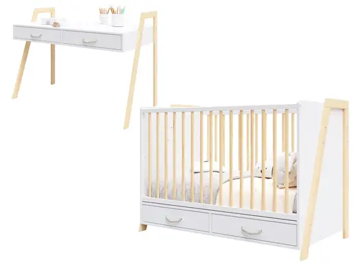 Lettino Luna krevetac 2U1 + Fioka