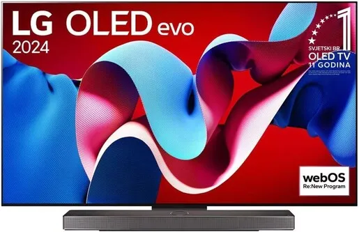 LG OLED evo AI C4 TV OLED77C41LA, 4K Ultra HD, WebOS Smart TV, VRR 144 Hz, α9 AI Processor 4K Gen7, Brightness Booster, AI Super Upscaling 4K, Magic remote