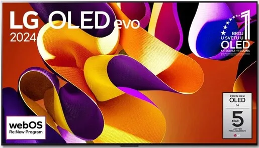 LG OLED evo AI G4 TV OLED65G42LW, 4K Ultra HD, Smart TV, WebOS, VRR 144 Hz, Brightness Booster Max, α11 AI Processor 4K, One Wall Design, Magic remote **MODEL 2024**