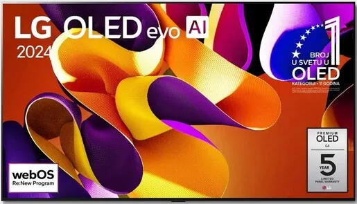 LG OLED evo AI G4 TV OLED83G42LW, 4K Ultra HD, WebOS Smart TV, VRR 144 Hz, Brightness Booster Max, α11 AI Processor 4K, One Wall Design, Magic remote