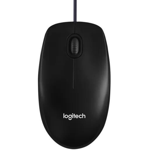 LOGITECH B100 Corded Mouse - BLACK - USB - B2B