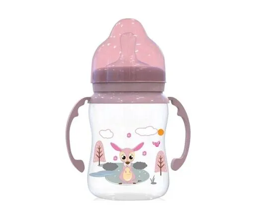 Lorelli flašica sa ručicama Wide Neck ANIMALS Blush Pink 250ml (10200720002)