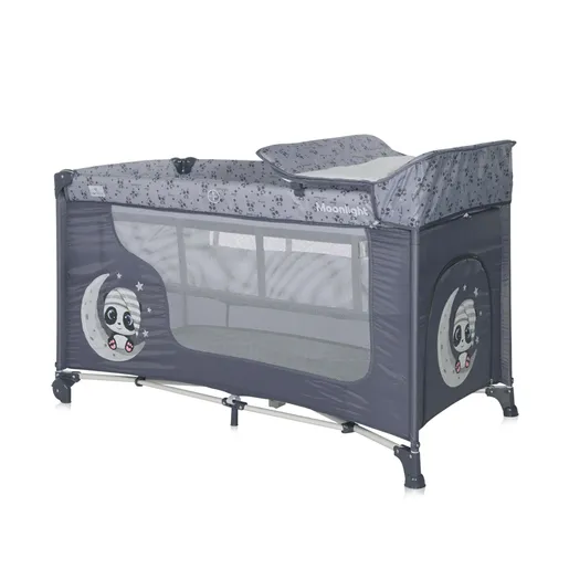 Lorelli prenosivi krevetić  MOONLIGHT 2 nivoa Cool Grey Pandas (2023) (10080412362)