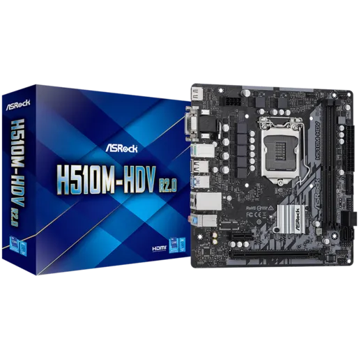 Matična ploča ASRock H510M-HDV R2.0, Intel H510, LGA1200, mATX