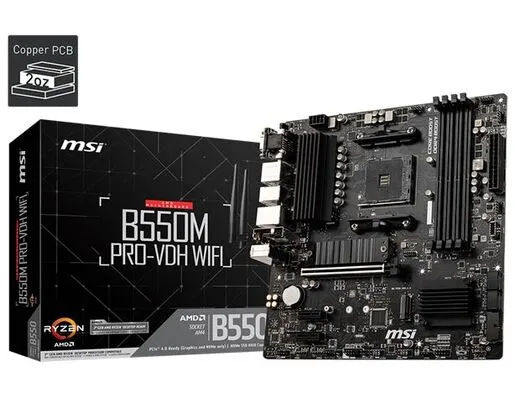 Matična ploča MSI B550M PRO-VDH WIFI, AMD B550, AM4, mATX