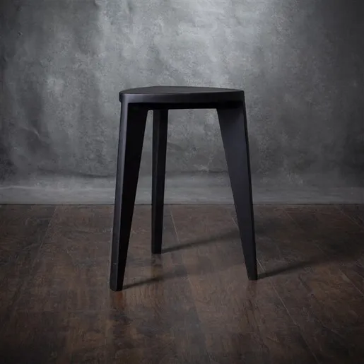 Meda furniture Crna drvena hoklica M45