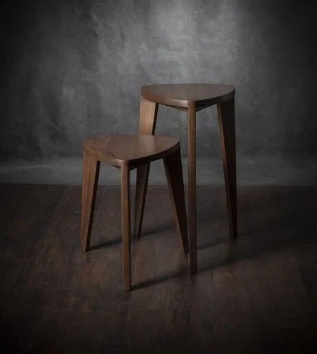 Meda furniture Takai set pomoćnih stočića od orahovine – visoki set 45cm i 60cm