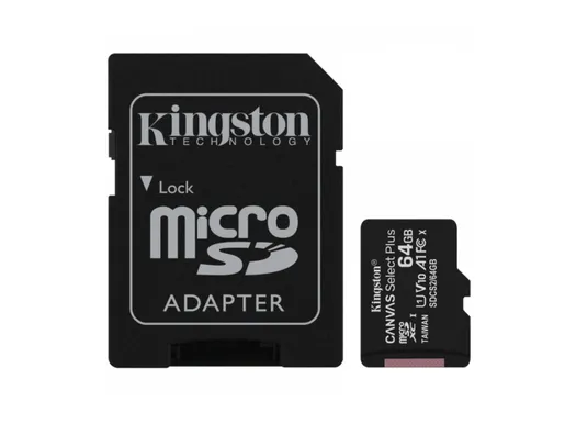 Memorijska kartica Kingston Canvas Select Plus, microSDXC, 64GB, R100/W10 MB/s, U1 (SDCS2/64GB)