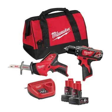 Milwaukee Aku set subkompaktni klipna testera i udarna bušilica sa dve baterije i punjačem u torbi M12 BPP2C-402B