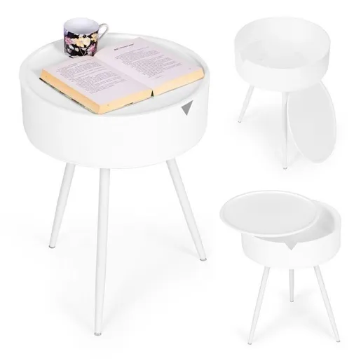 Modern Home Okrugli stočić sa uklonivim poklopcem CT3022 WHITE