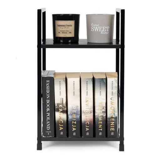 ModernHome  Drvena polica sa dva nivoa - loft black