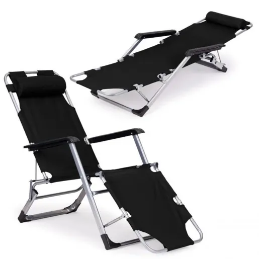 ModernHome Ležaljka za plažu 2U1 ZRL010F BLACK