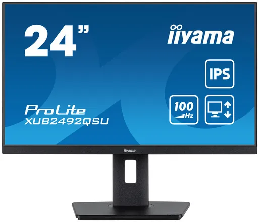 Monitor 23.8 IIYAMA XUB2492QSU-B1, QHD/2K, IPS, 100Hz, 0.5ms, HDMI, DP,  pivot