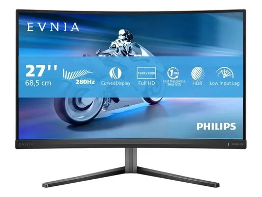 Monitor 27 PHILIPS Evnia 27M2C5200W/00, VA, FHD, 280Hz, 1ms GtG, 2xHDMI, DP, Pivot, gaming