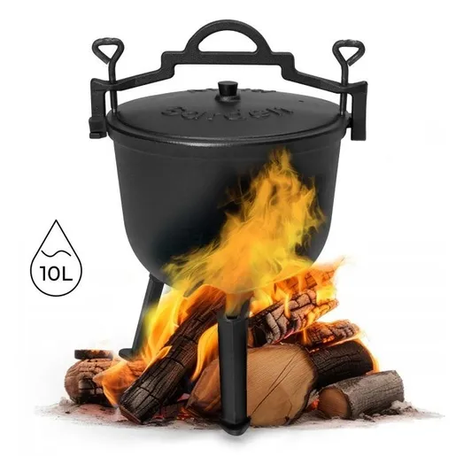 Multi Garden Liveni gvozdeni kotlić 10l, lovački lonac VK10L BLACK