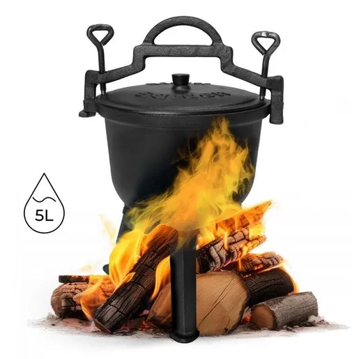 Multi Garden Liveni gvozdeni kotlić 5l, lovački lonac VK5L BLACK