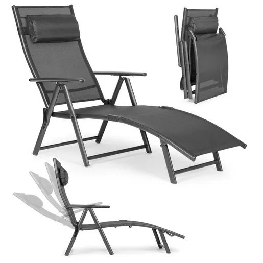 Multi Garden Sklopiva baštenska ležaljka za plažu sa podesivim naslonom i čeličnim ramom, gray ZRL020 GRAY