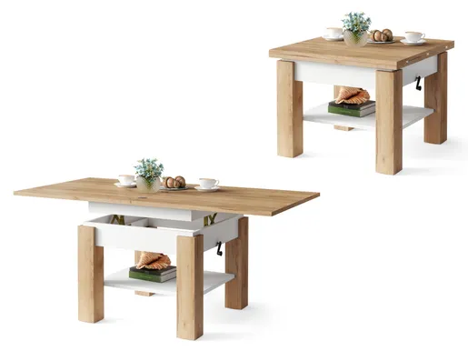 Multifunkcionalni Sto Cleo Craft Zlatno-Beli 1648