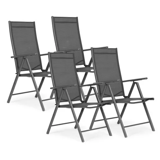 MultiGarden Set od 4 sklopive baštenske stolice sa podesivim naslonom, Gray