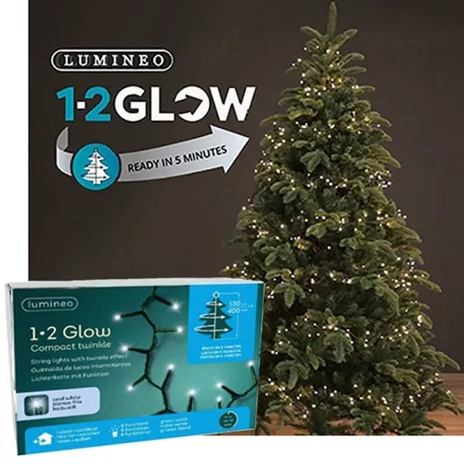 Novogodišnje LED 1-2 glow twinkle compact za jelke150cm 5 nivoa sijalica 400L 0.58kgs 495430