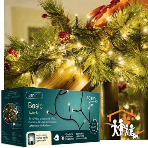Novogodišnje LED sijalice basic twinkle string 300cm-40L 0.40kgs 494162