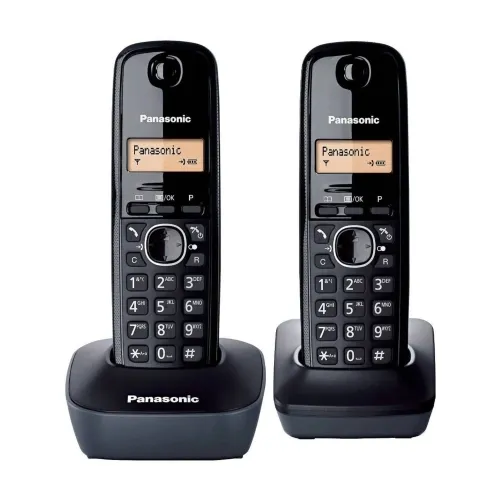 Panasonic Dect KX-TG 1612, Crni Bežični Fiksni Telefon (sa dve slušalice)