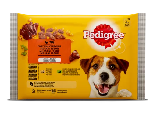 Pedigree kesice Adult, piletina i jagnjetina 4x100g