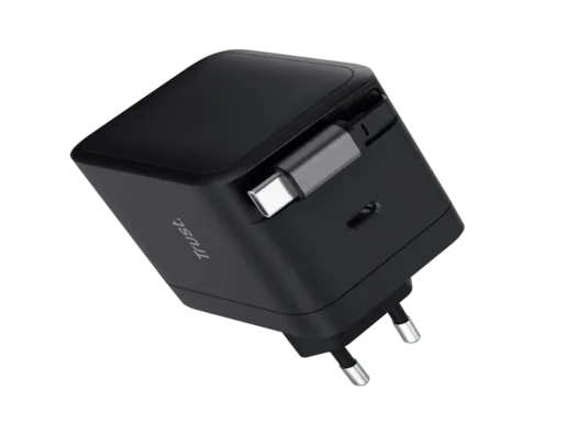 Punjac TRUST MAXO 65W RTRCT/2x USB-C/rectractable/0.67m/laptop/tablet/smartphone/crna